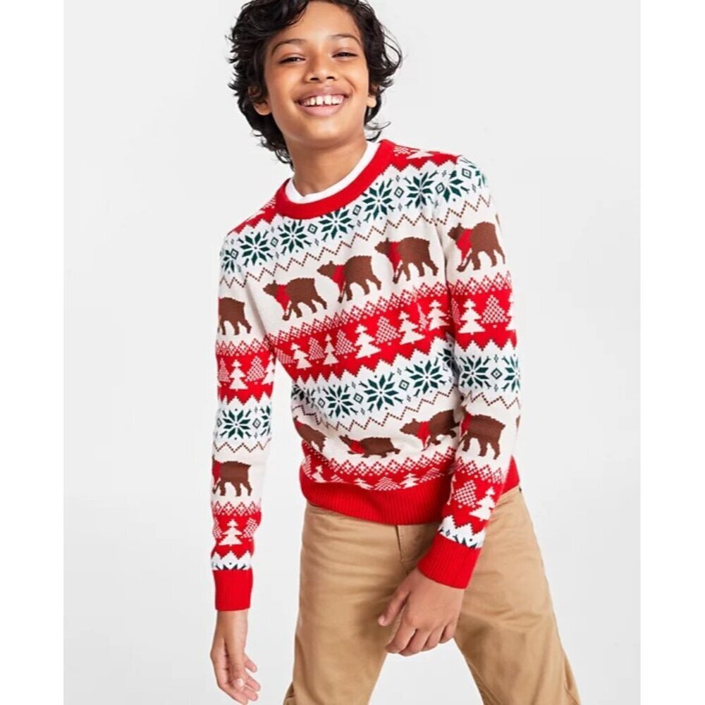 Holiday Lane Little Boys Size 6 Santa Bear Long Sleeve Sweater in‎ Red $40 016